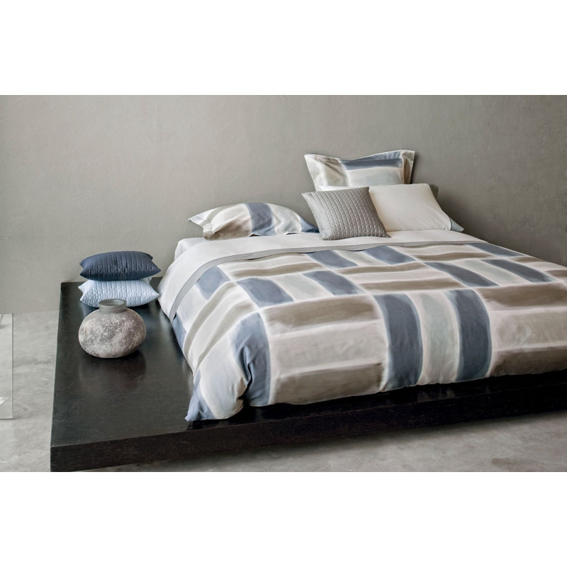 Gouache Sateen Duvet Cover, Blue, King Duvet Cover