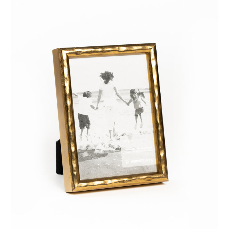 Cadre pour photo simple en bois embossé, 5 po x 7 po, Doré