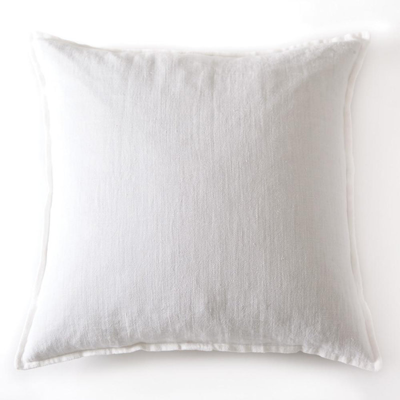 Montauk 100% Linen Large Euro Pillow Cover, White, Euro 