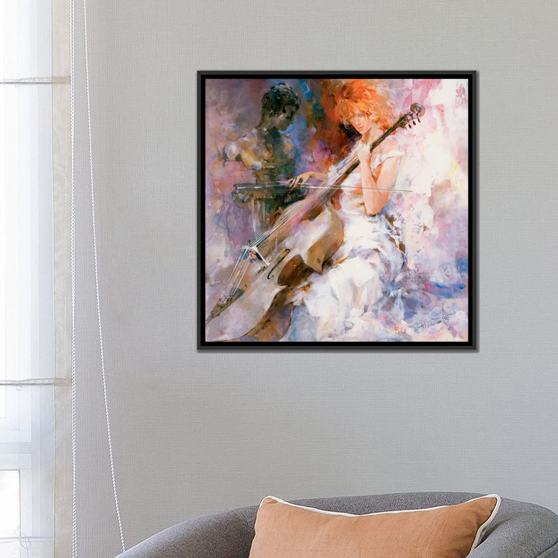 «Musical Moments», reproduction sur toile, H 18 po x l 18 po x P 1,5 po, Toile encadrée noire, Pas de tapis