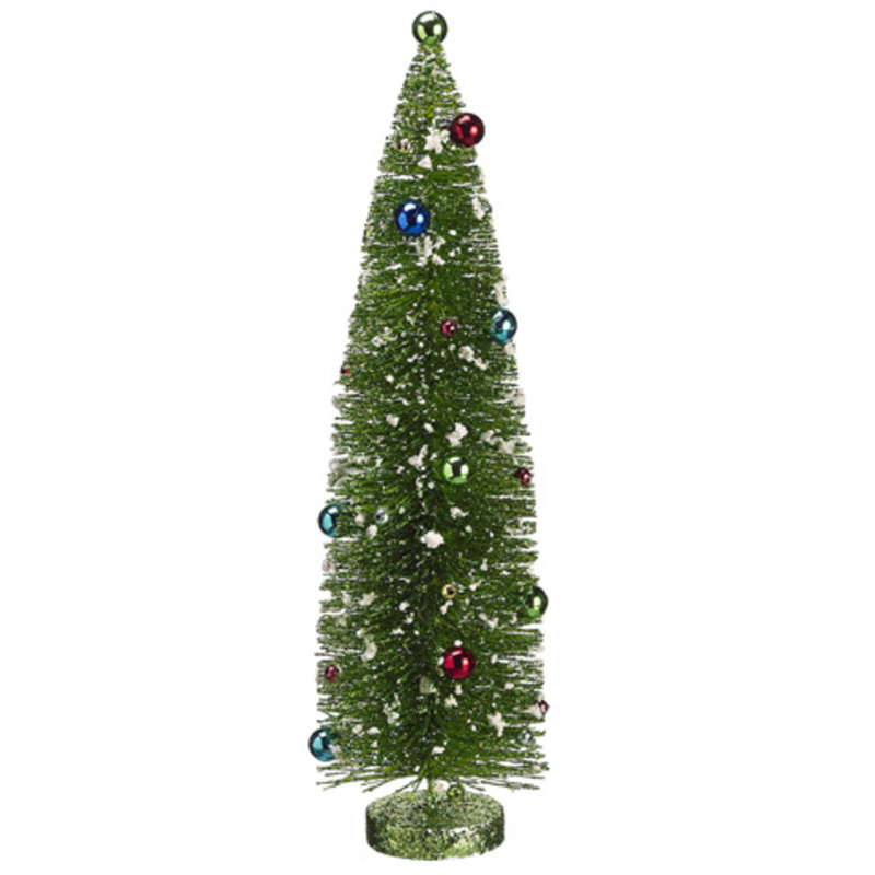 Arbre de Noël artificiel 18 "avec flocons de pinceau en flocons pré-décorés 18" - non éclairé