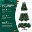 Arbre de Noël 7 pi avec fil mémoire, arbre en PVC artificiel articulé à 1064 pointes, arbre de Noël vert facile à installer pour la décoration des Fêtes-118032796