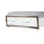 Structure de grand lit, tête de lit tapissier à conduit doux, rangement en marbre, finition blanche, décor de chambre à coucher moderne, fonction