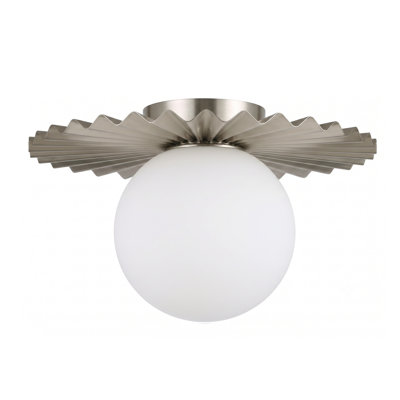 Abbey 1-Light Dimmable Glass Globe Flush Mount