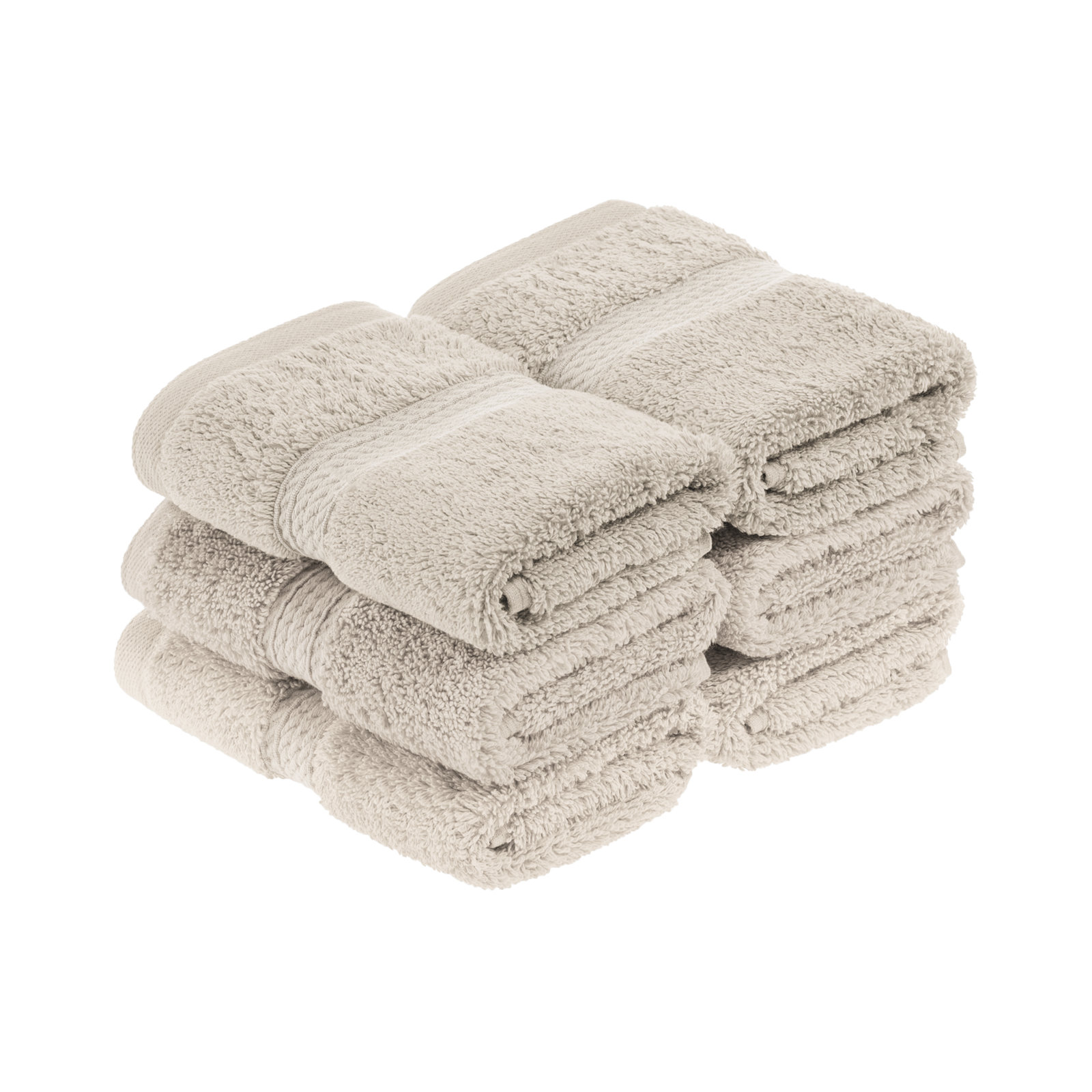 Egyptian Cotton Washcloth Set, Stone, Washcloth - 6 Pack