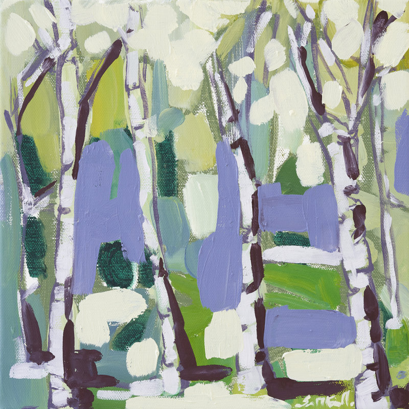 "Essaf Birch In Summer II" sur toile par Erin McGee Ferrell, H 12 po x l 12 po