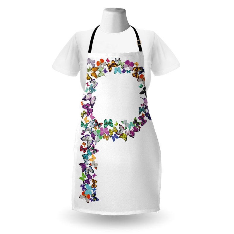 Multicolore East Urban Home lettre P, tablier unisexe