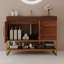 Meuble-lavabo moderne 36 po avec lavabo en céramique sans couture et armoire autoportante