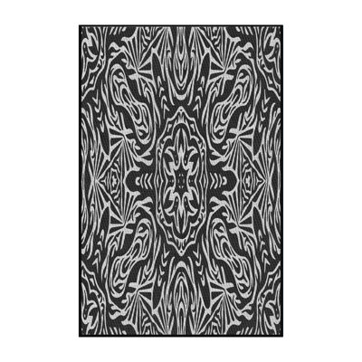 Tapis damassé gris / brun