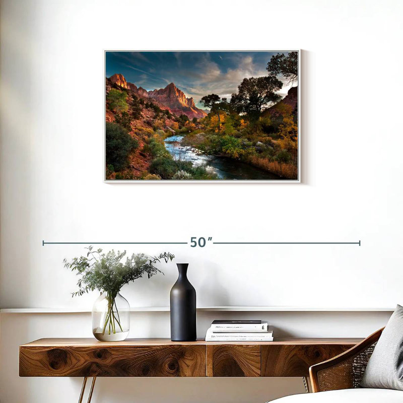 Paysage de Sion, Cadre flottant blanc, 31 po x 21 po