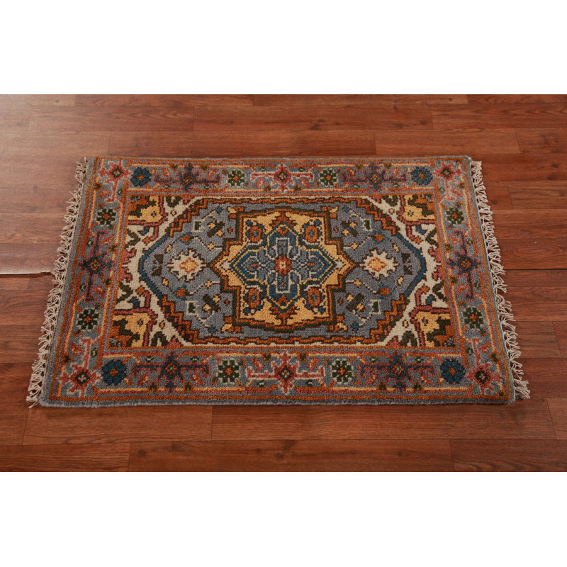 Tapis gris traditionnel en laine 2 x 3
