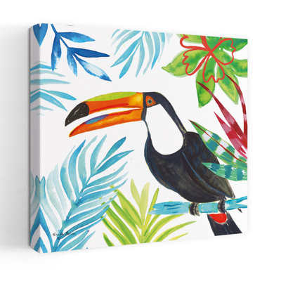 Tropicana II Abstract Bird Palm Tropical Flower Art