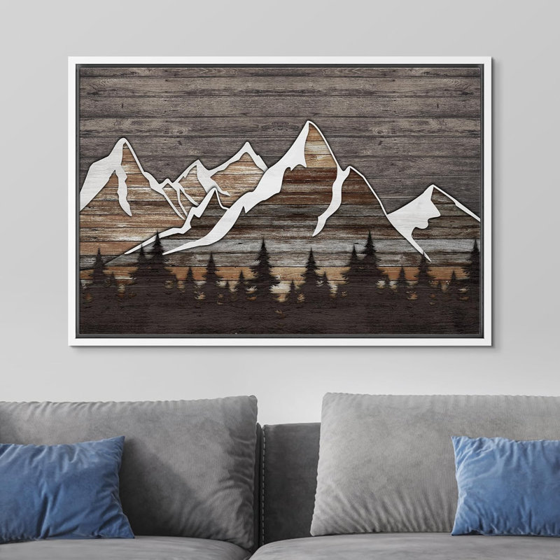 Western Western Effect Landscape Pastel Brown Tree Mountains Nature Abstract Artwork Living Room Decor on Canvas, impression