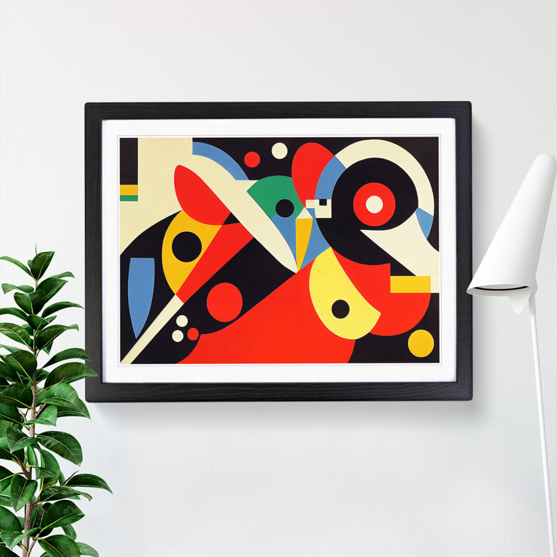 Bauhaus Modern Art Vol.3 Abstract - Single Picture Frame Print, 46cm H x 64cm W x 2cm D, Black