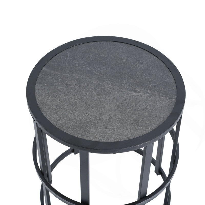 Table d'appoint en céramique et fer résistante aux intempéries | Idée de cadeau