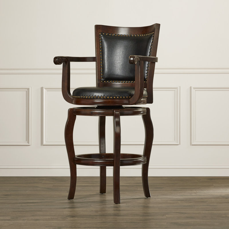 Tabouret de bar Greer, Cappuccino, Noir, Tabouret de bar (siège d'une hauteur de 29 po)