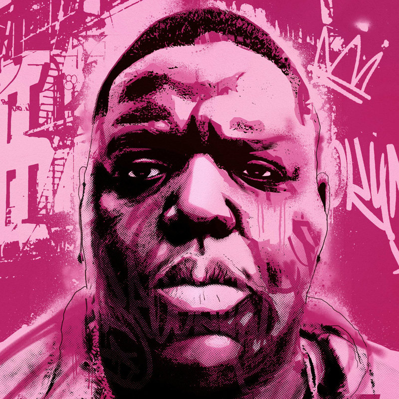 Biggie Smalls East Coast - Print on Canvas, Wrapped Canvas, 41cm H x 41cm W x 5cm D
