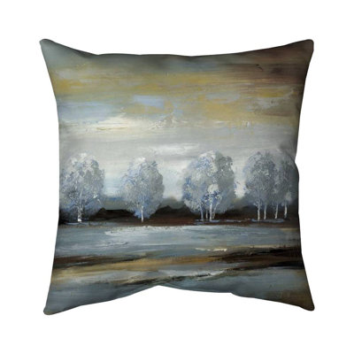 Grey landscape - 16"x16" Outdoors Throw pillow - Spun poly - Print on demand