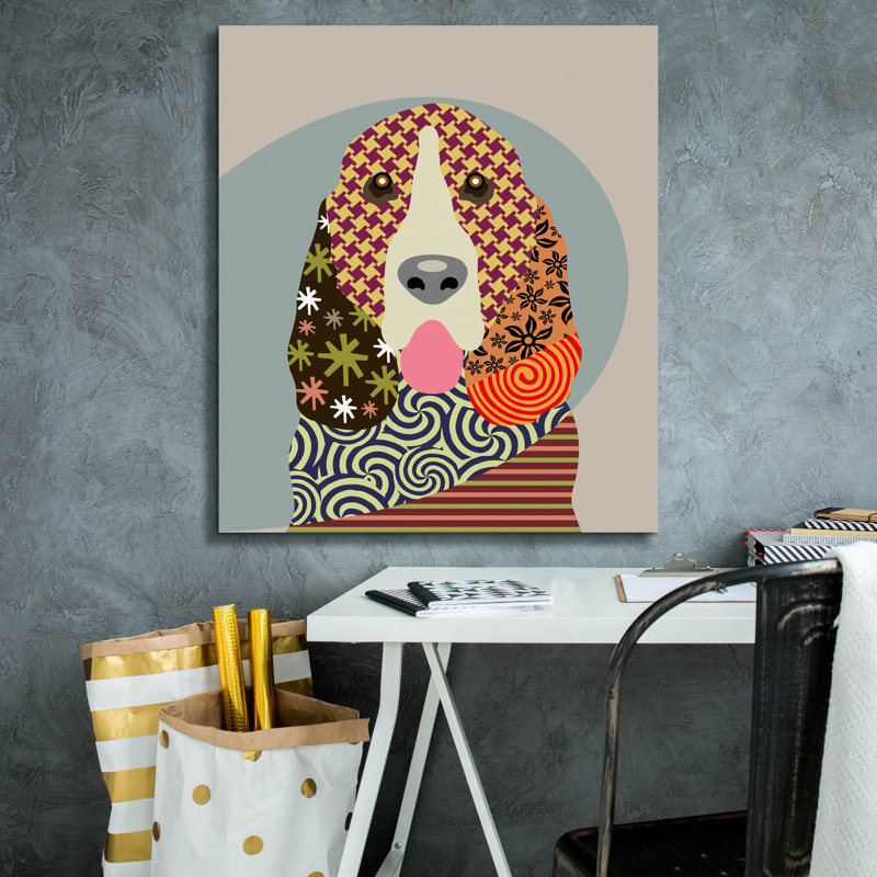 «Basset Hound Dog» par Lanre Adefioyue, H 30 po x l 26 po x P 1,5 po