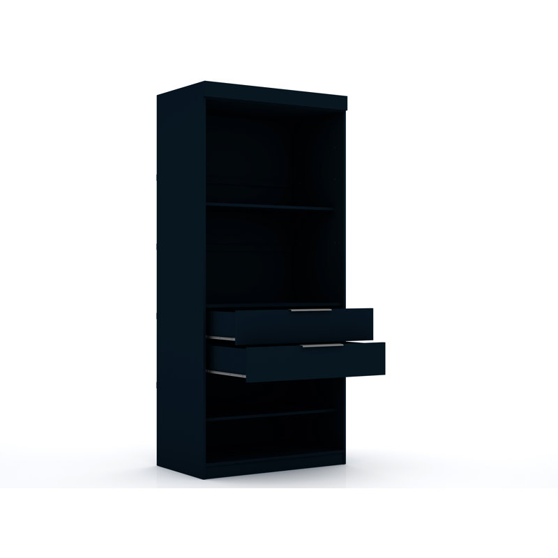 Armoire-penderie Mulberry avec tiroirs et tablettes réglables bleu nuit , Bleu minuit Tatiana