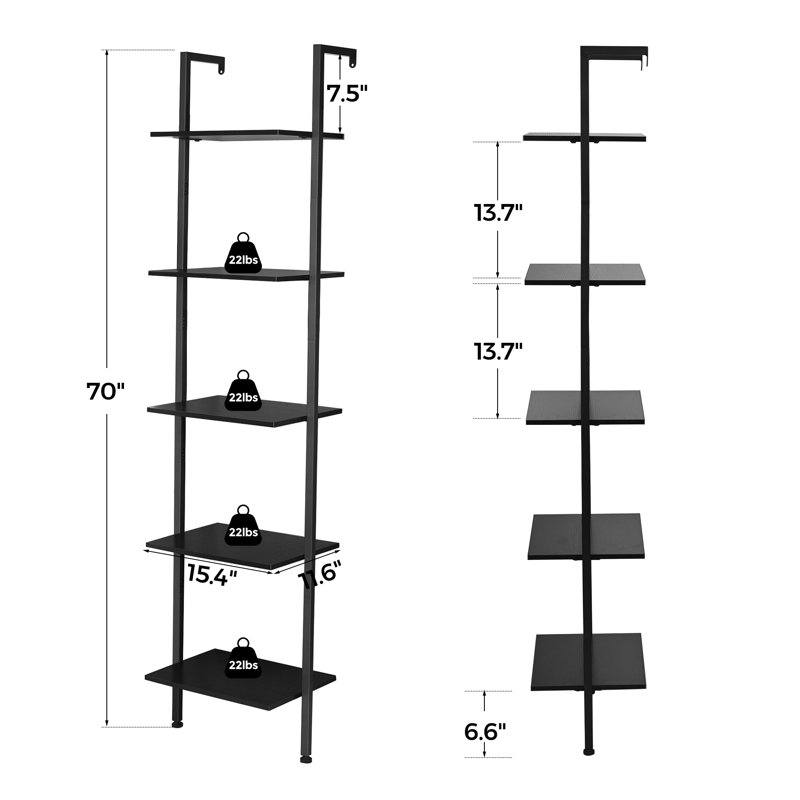 Ladder Bookcase, Black