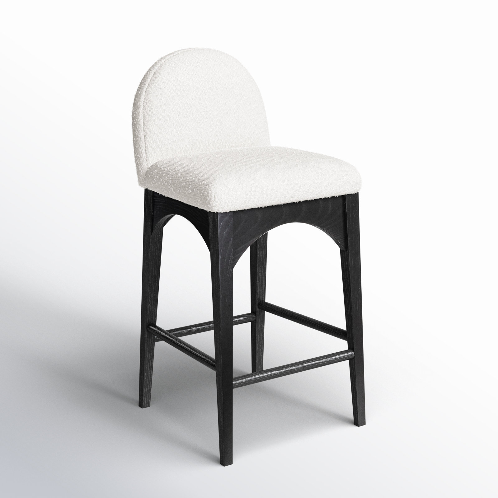Waldorf Counter Stool, Black, Cream Boucle