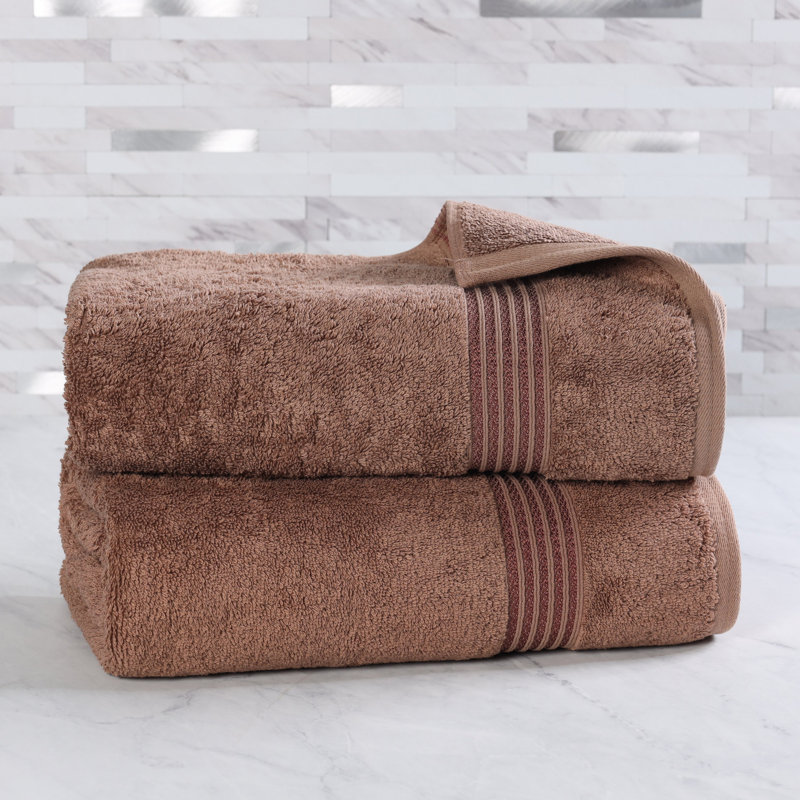 Ensemble de draps de bain ou de serviettes Oleg Heritage, Moka, Draps de bain - paquet de 2