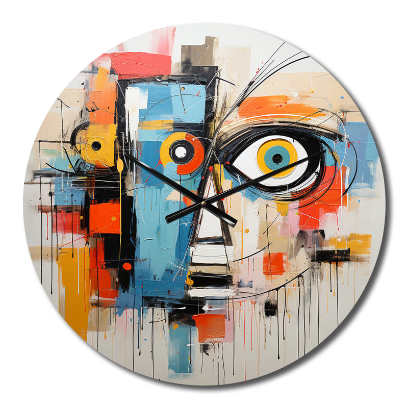 Pop Art Modern Robot III - Horloge murale abstraite, Petit