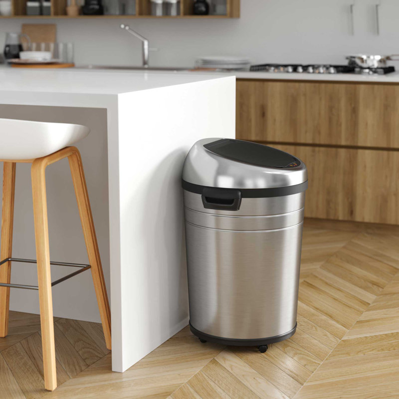 Touchless Stainless Steel Motion Sensor Trash Can, 23 gallons
