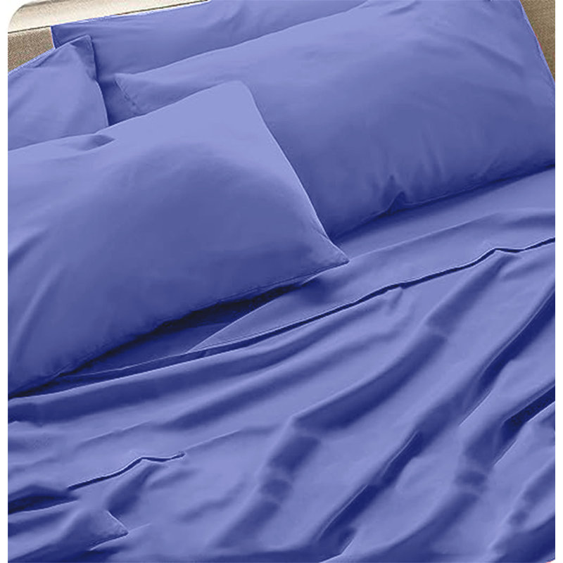 6-Piece Premium Deep Pockets Microfiber Sheet Set, California King, Periwinkle