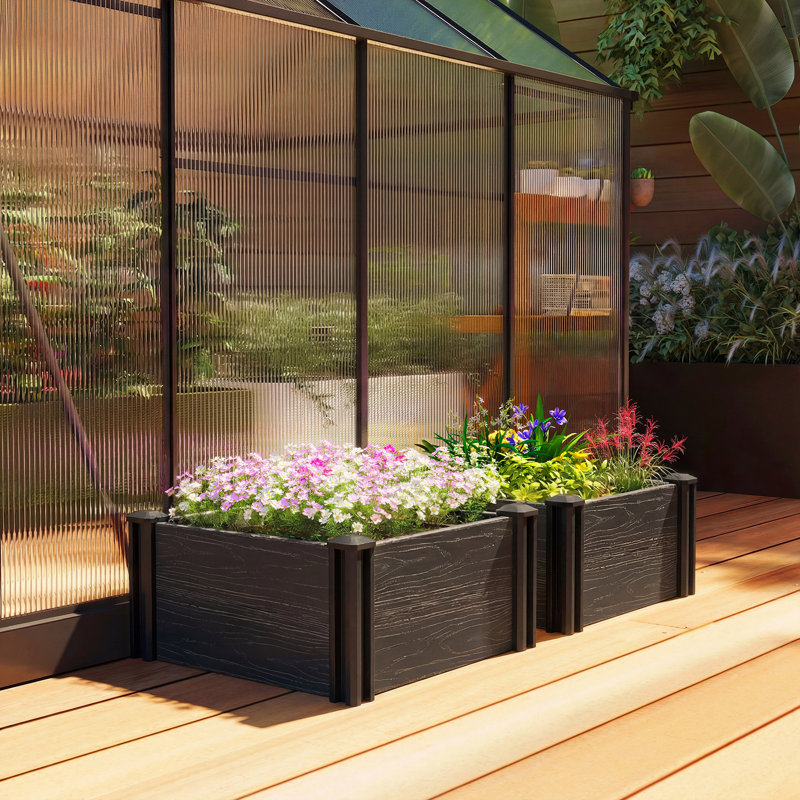 Outsunny Vinyl Raised Garden Bed Kit, 33cm H x 54cm W x 54cm D
