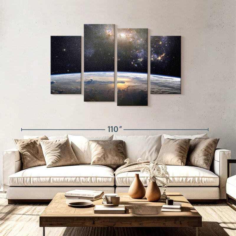 Terre d'Oberle dans l'univers, H 48 po x l 75 po