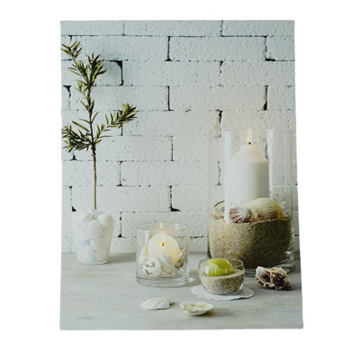 LED Lighted Serene Seaside Spa Decorative Canvas Wall Art 15.75" x 12"
