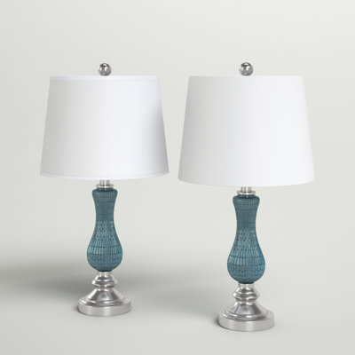 Ensemble de lampes de table bleu clair Odile