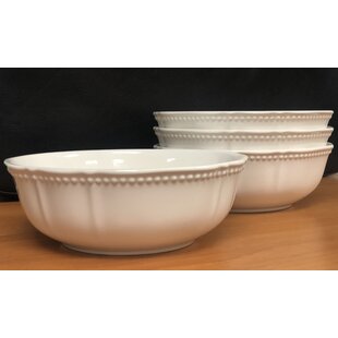 Red Vanilla Pinpoint 30 oz. Cereal Bowl (Set of 4)