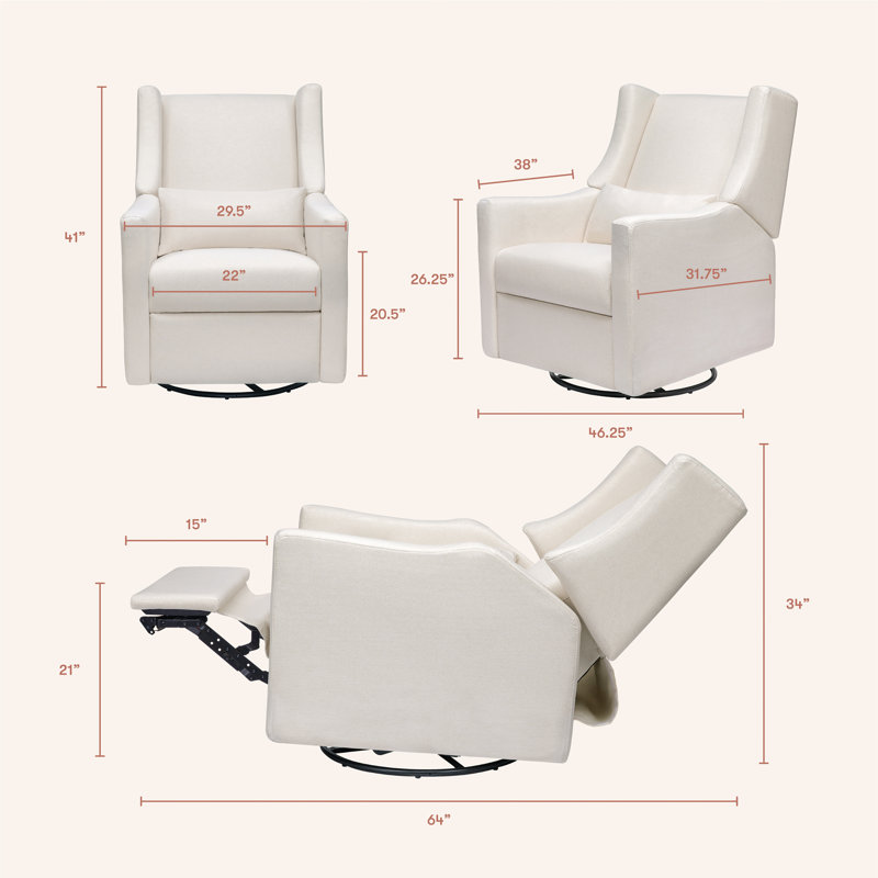 Kiwi Electronic Swivel Reclining Glider, Performance Cream Eco-Weave