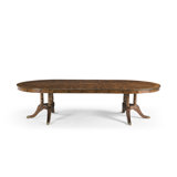 Round Mahogany Dining Table Opens To 10 Feet  Seats 12