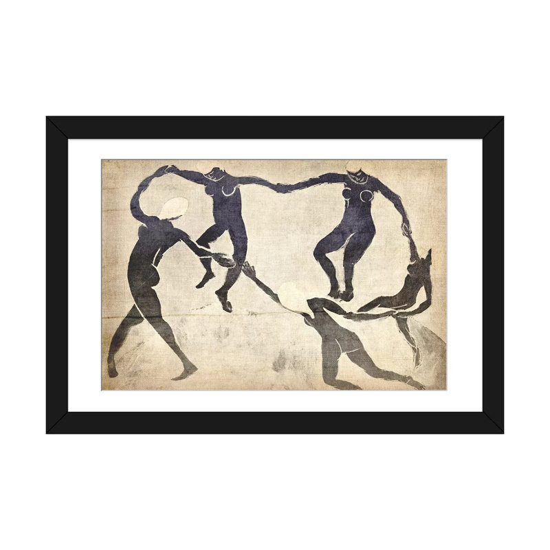 «Dance», impression sur toile tendue, Papier avec cadre noir, Blanc, H 24 po x l 32 po x P 1 po