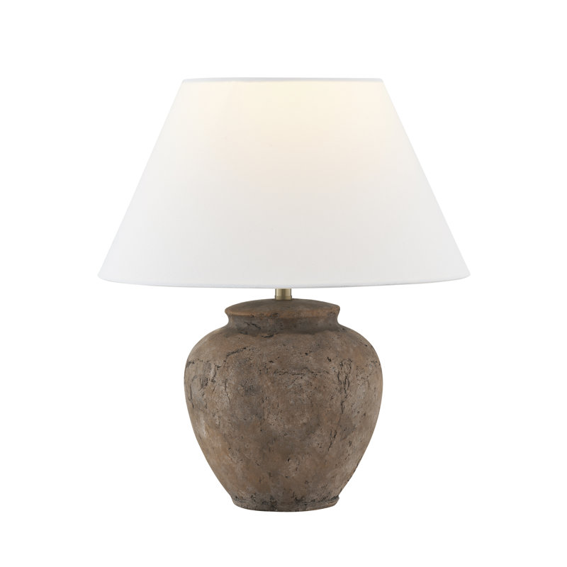 Willhite 16" Table Lamp with Fabric Shade, Brown