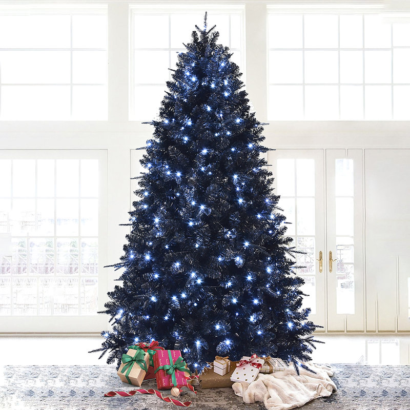  Arbre de Noël avec 600 lumières DEL blanches, 2486 pointes d'arbre artificiel PE + PVC, 100'
