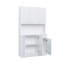Armoire de cuisine 70,87 po de hauteur, avec 6 portes, 1 tablette ouverte et 1 tiroir pour la chambre à coucher, chêne rustique-920019393