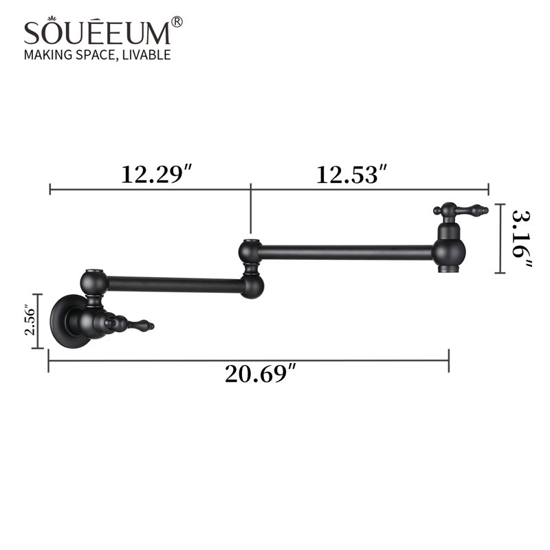 SOUEEUM Kitchen Faucet, Matte Black