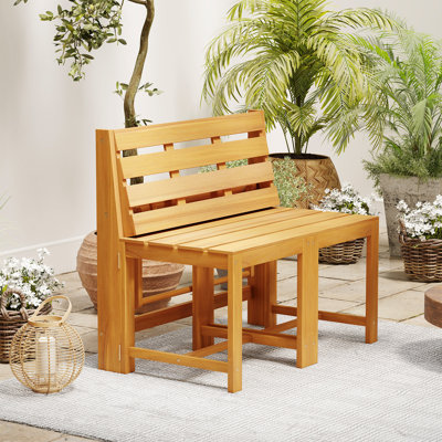 Causeuse 3 en 1 d'extérieur en bois d'acacia Furnitur avec siège à lattes pour le jardin