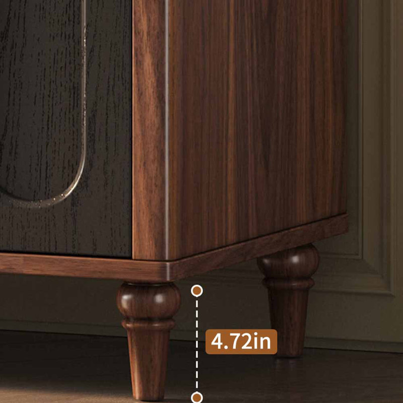 Armoire à chaussures exquise de style français, H 39,49 po x l 39,33 po x P 15,67 po, Noir / brun