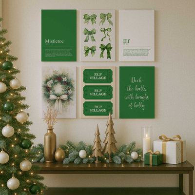 Ensemble de 6 impressions sur toile Jingle & Mingle
