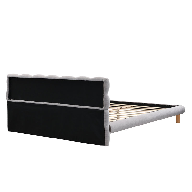 Aspia Upholstered Cookie-Shaped Platform Bed, King