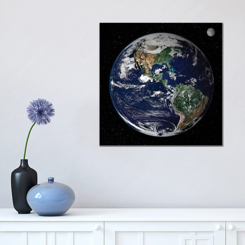Full Earth Showing North And South America I by Stocktrek Images - Wrapped Canvas Print, 45.72 cm H x 45.72 cm W x 3.175 cm D