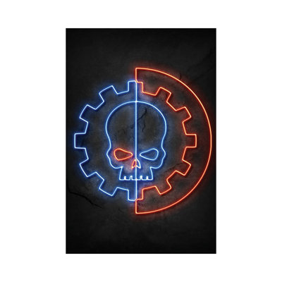 Skull Neon by Durro Art - Wrapped Canvas Print