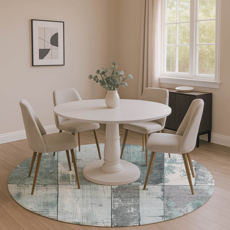 Premium Machine Washable Medena AMF1877 Geometric Rug, Round 8'