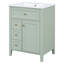 Meuble-lavabo blanc 24 po avec lavabo, panneau de fibres à densité moyenne et fabrication en bois d'hévéa-578968708